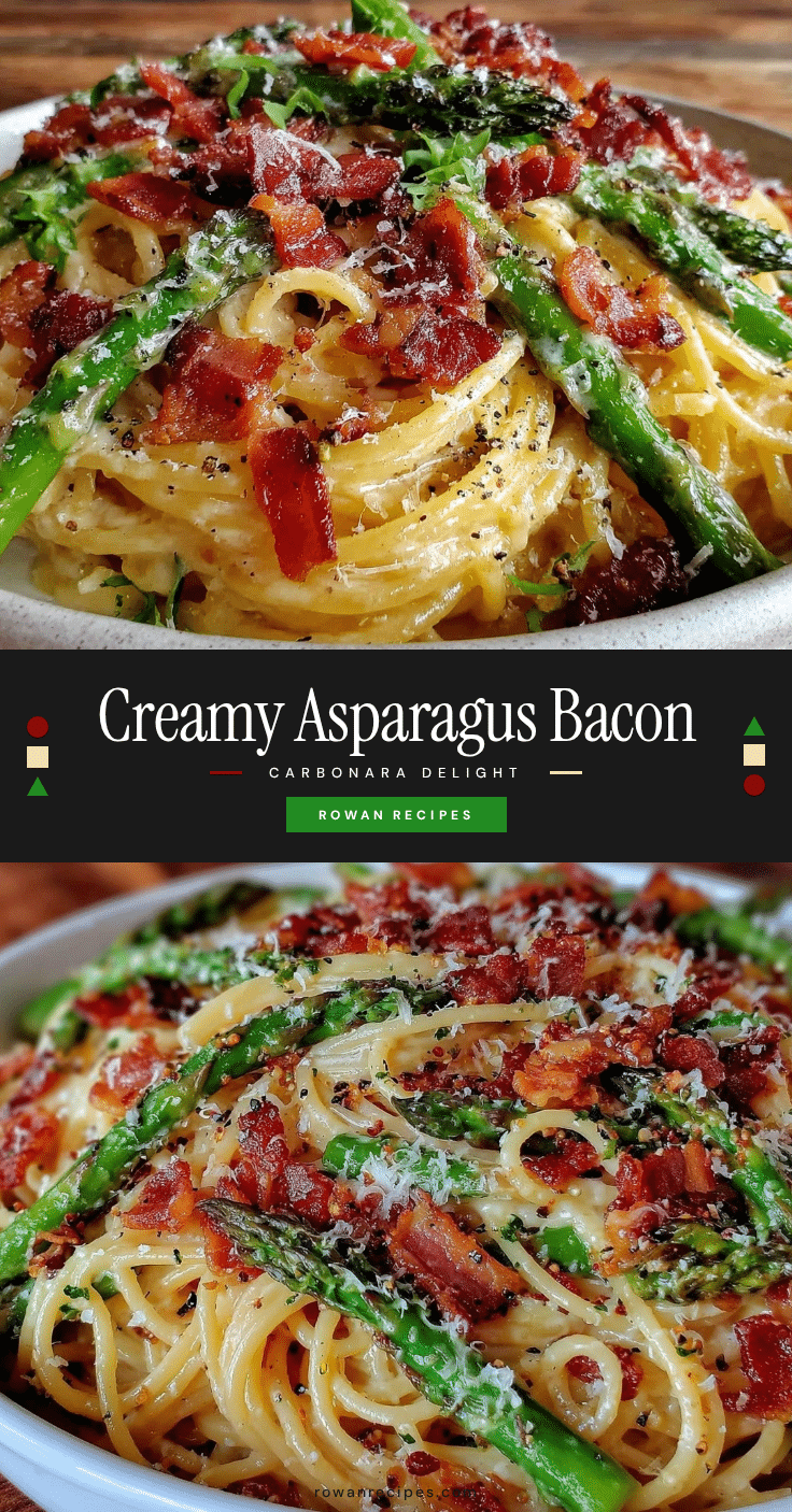 creamy asparagus and bacon carbonara recipe recipe