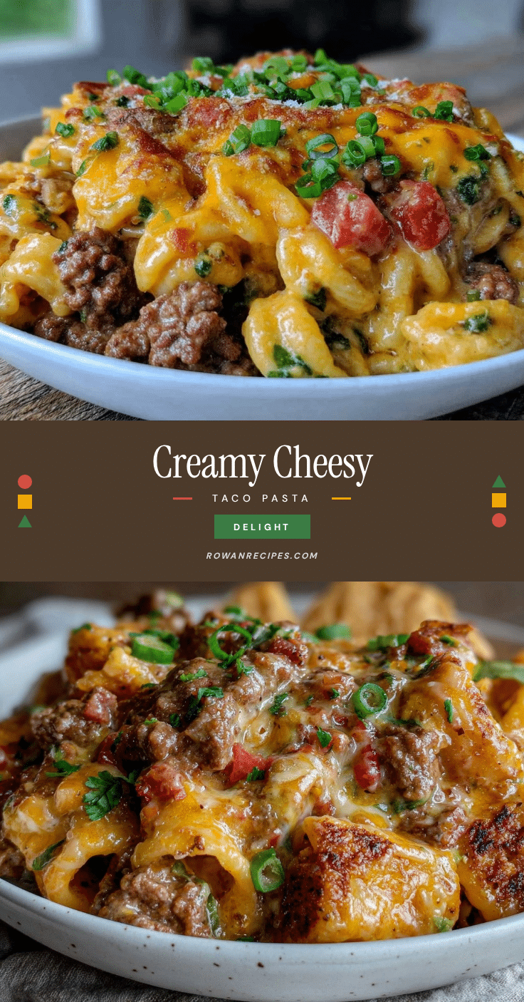 creamy cheesy taco pasta recipe