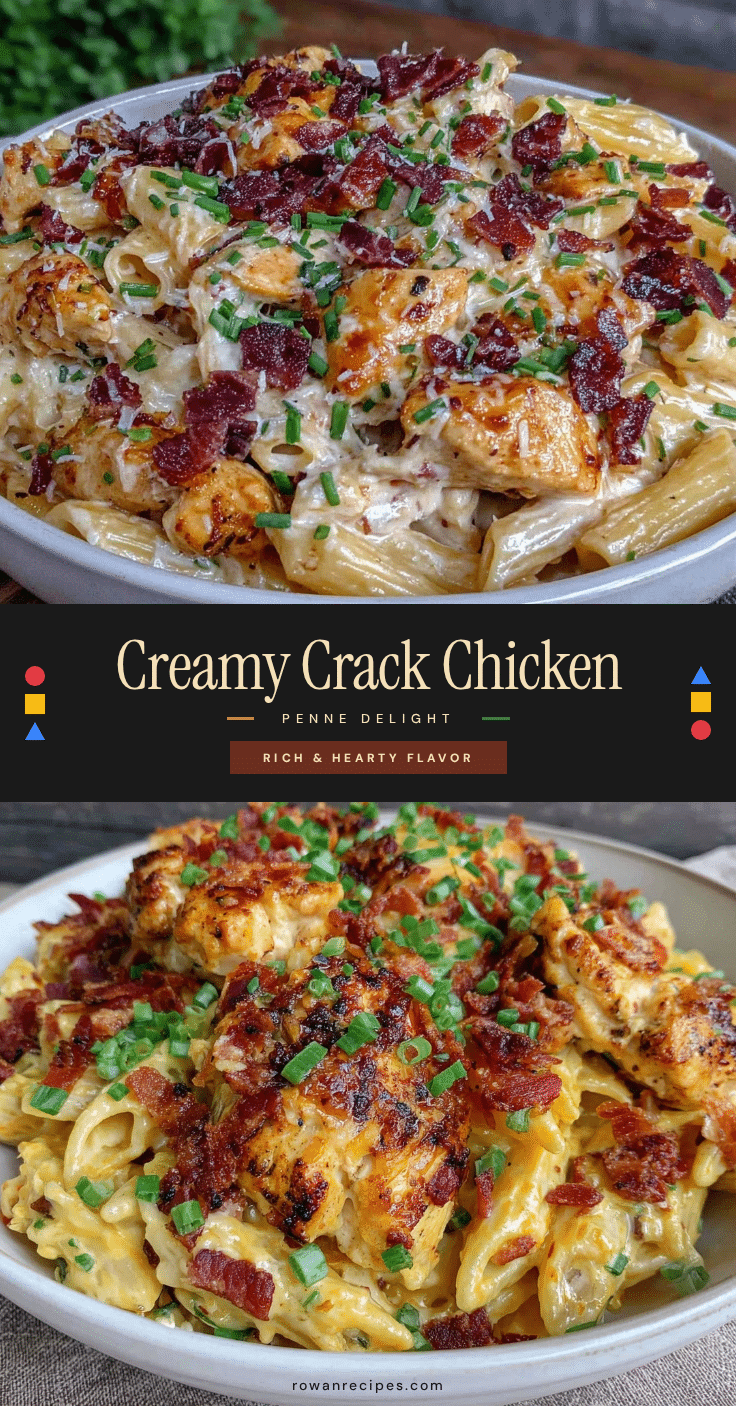 Creamy Crack Chicken Penne recipe