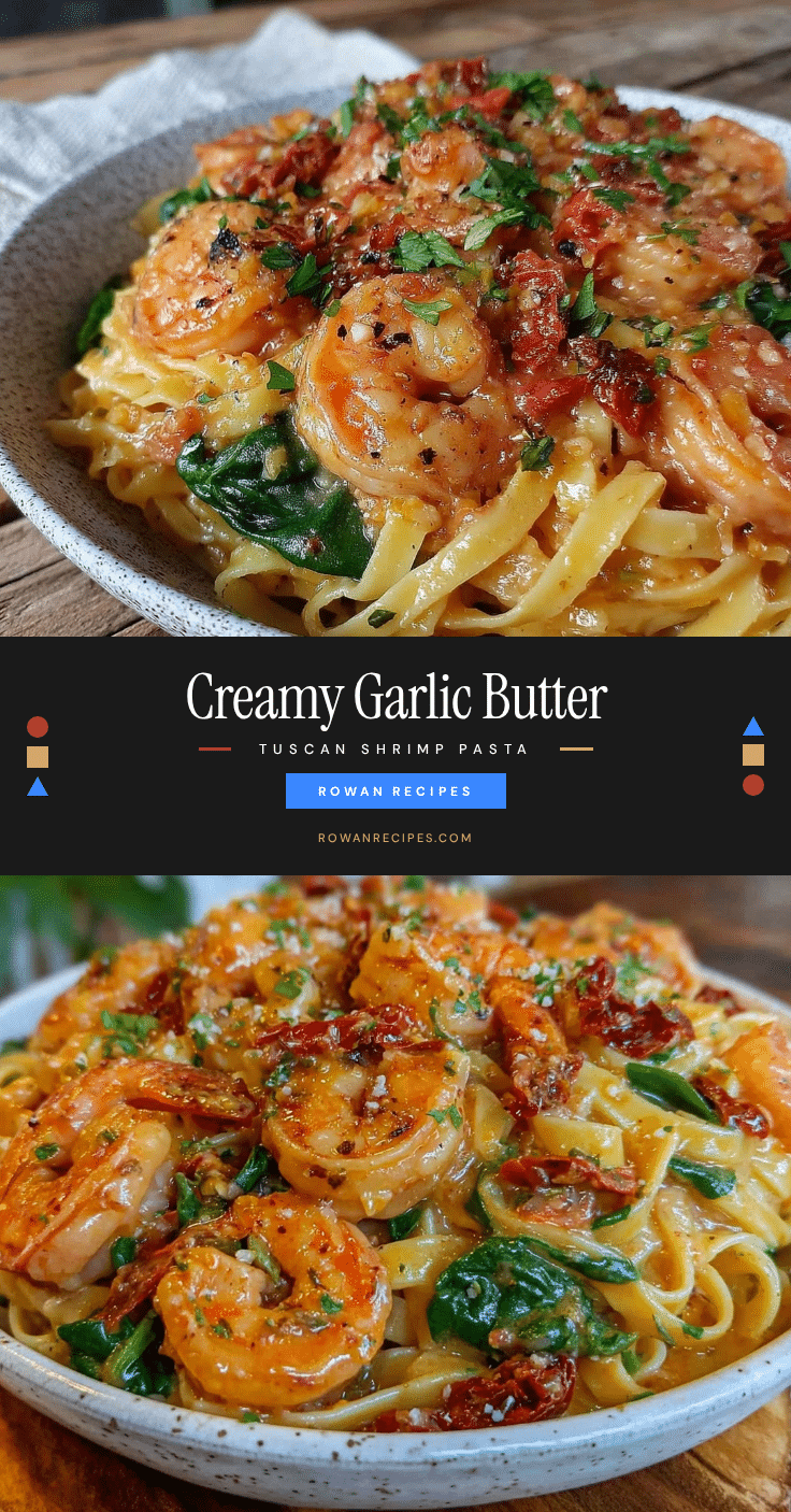 creamy garlic butter tuscan shrimp pasta recipe