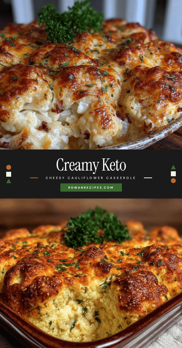 creamy keto cheesy cauliflower casserole recipe