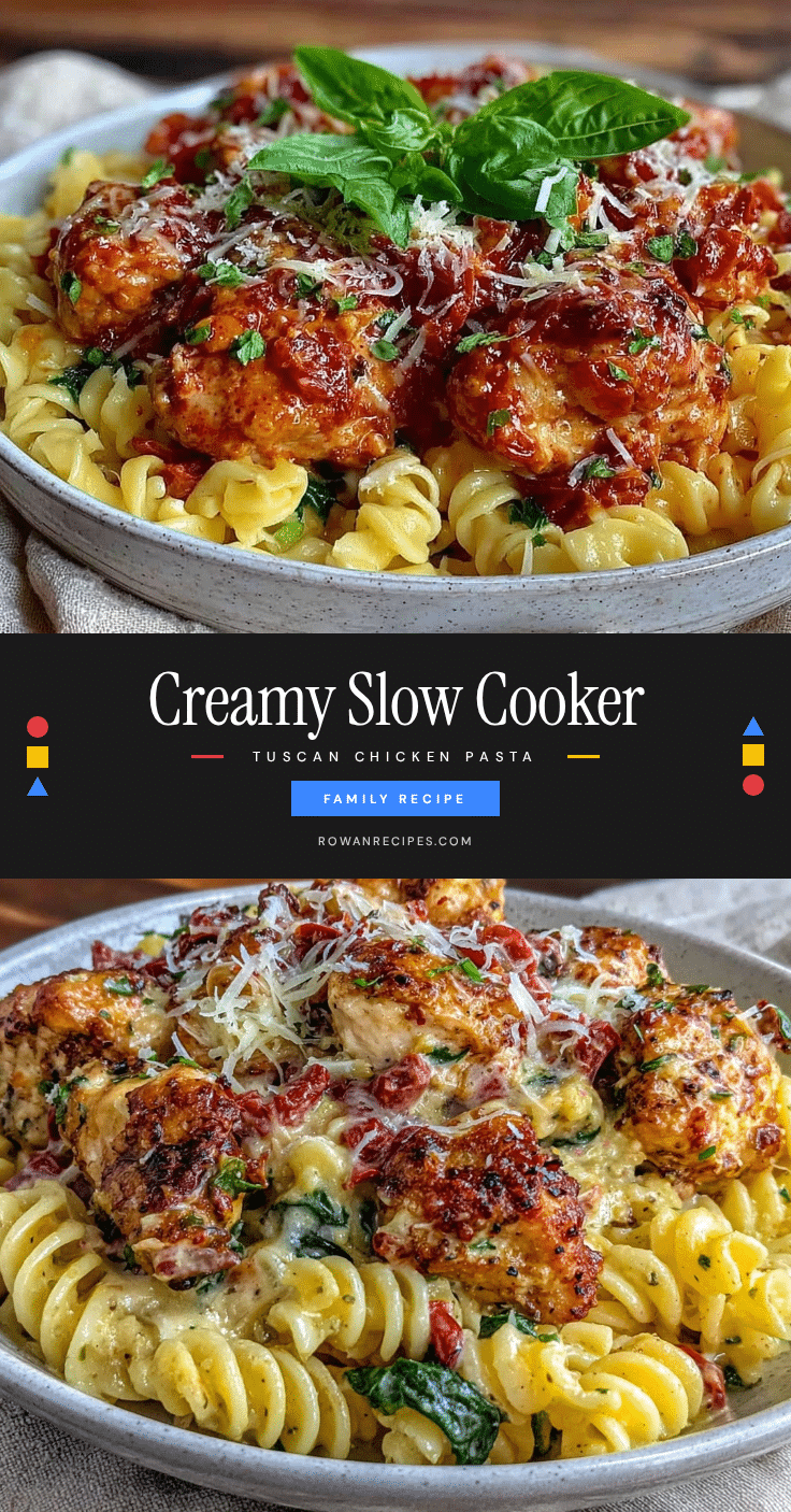 creamy slow cooker tuscan chicken pasta recipe