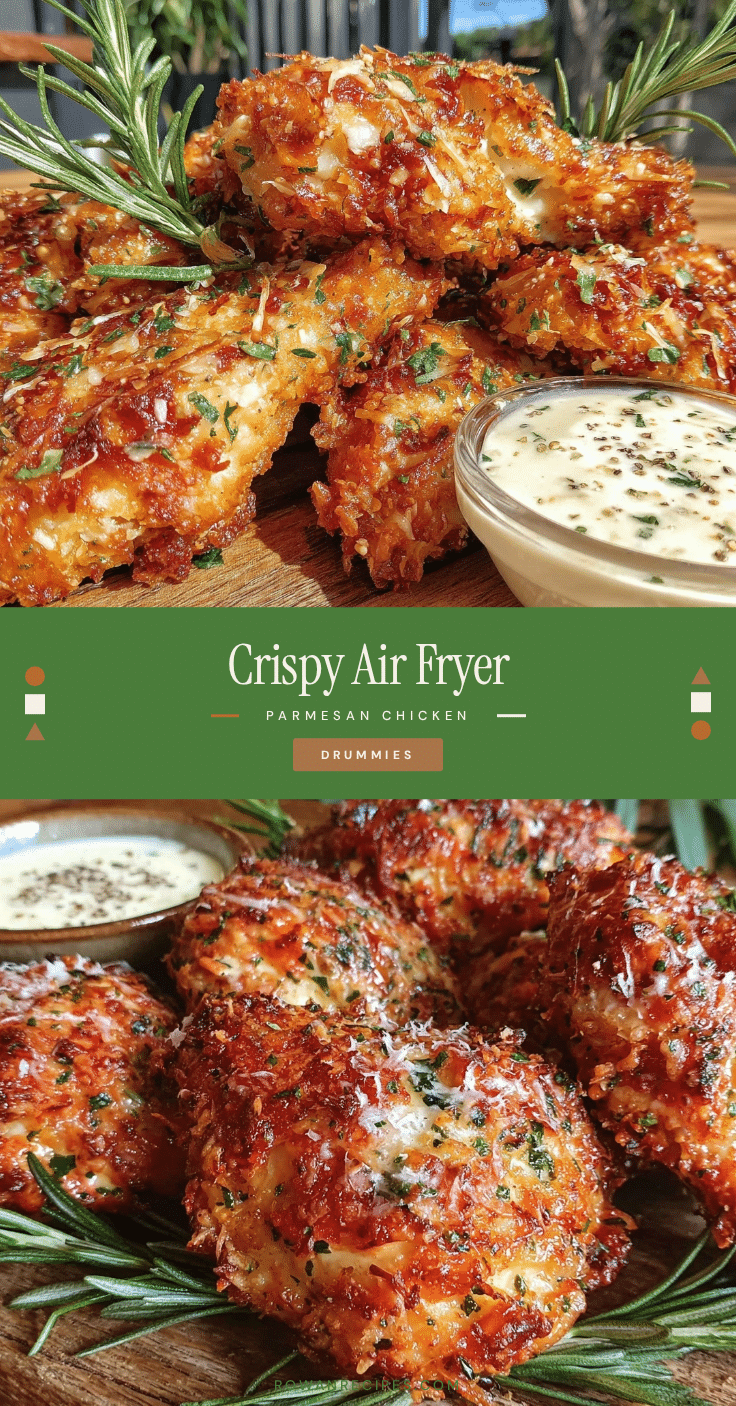 crispy air fryer parmesan chicken drummies recipe