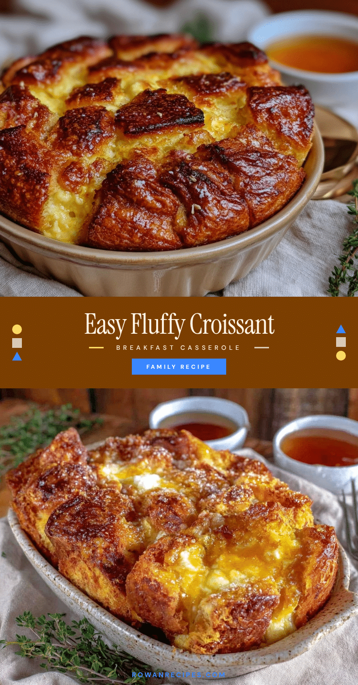 easy fluffy croissant breakfast casserole recipe