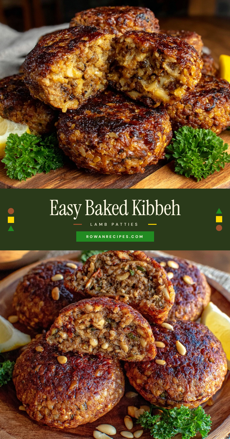 baked kibbeh lamb patties recipe