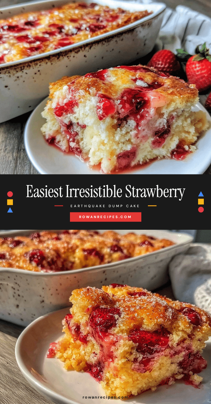 easy strawberry earthquake dump cake recipe