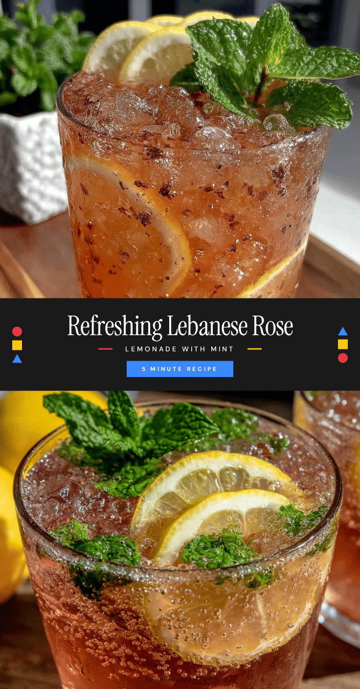 fresh lebanese rose lemonade with mint recipe