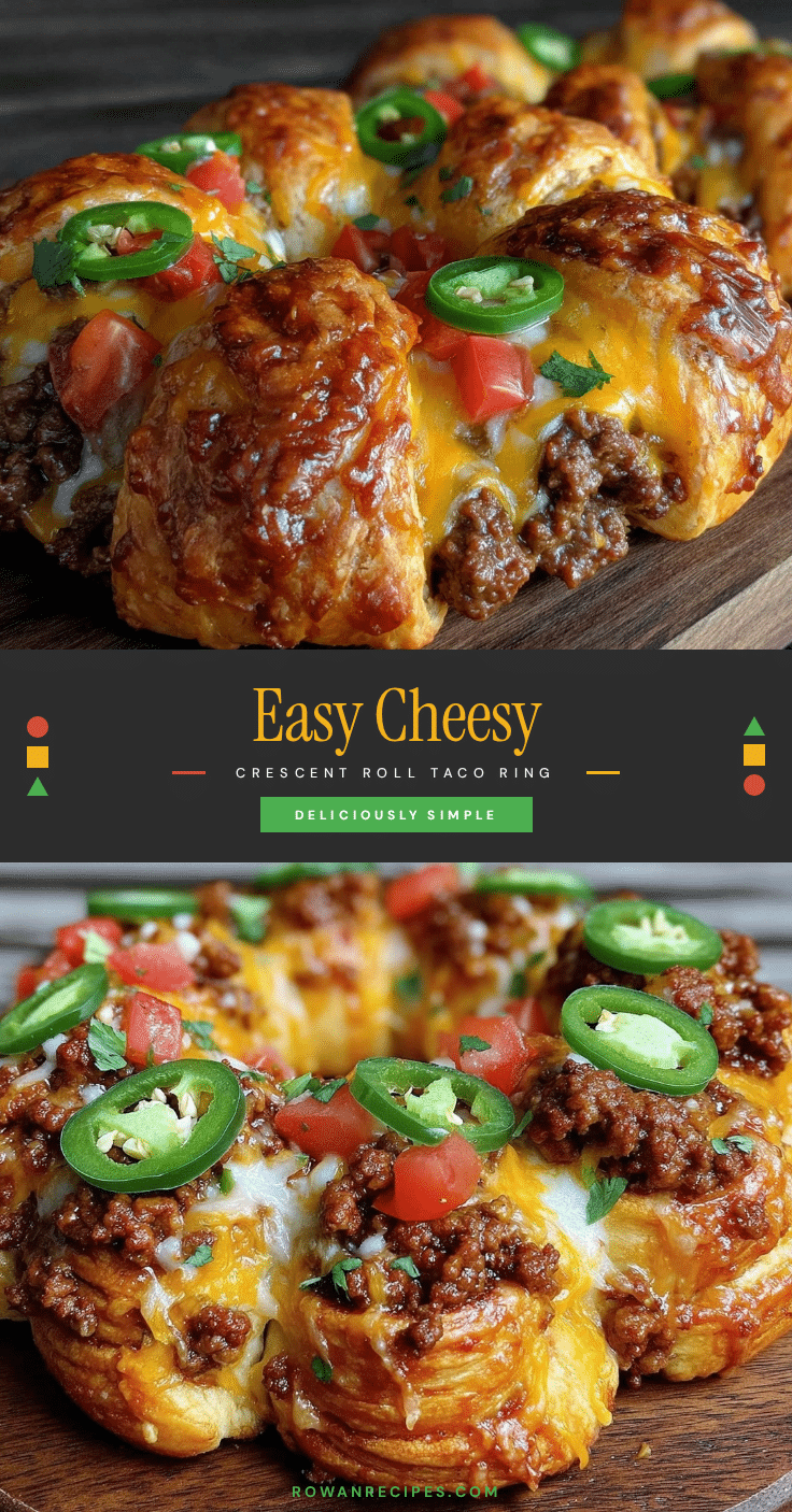 cheesy crescent roll taco ring recipe