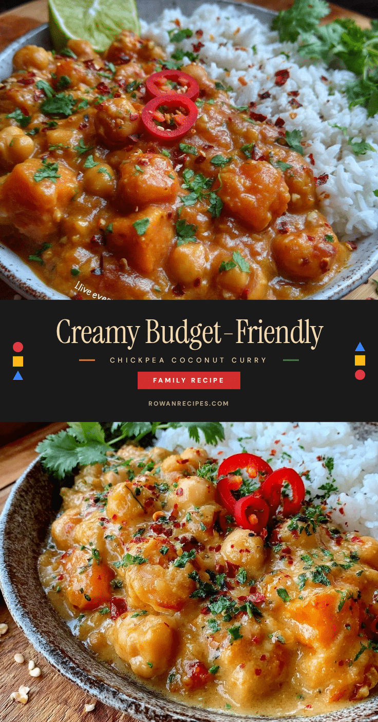 creamy budget-friendly chickpea coconut curry recipe