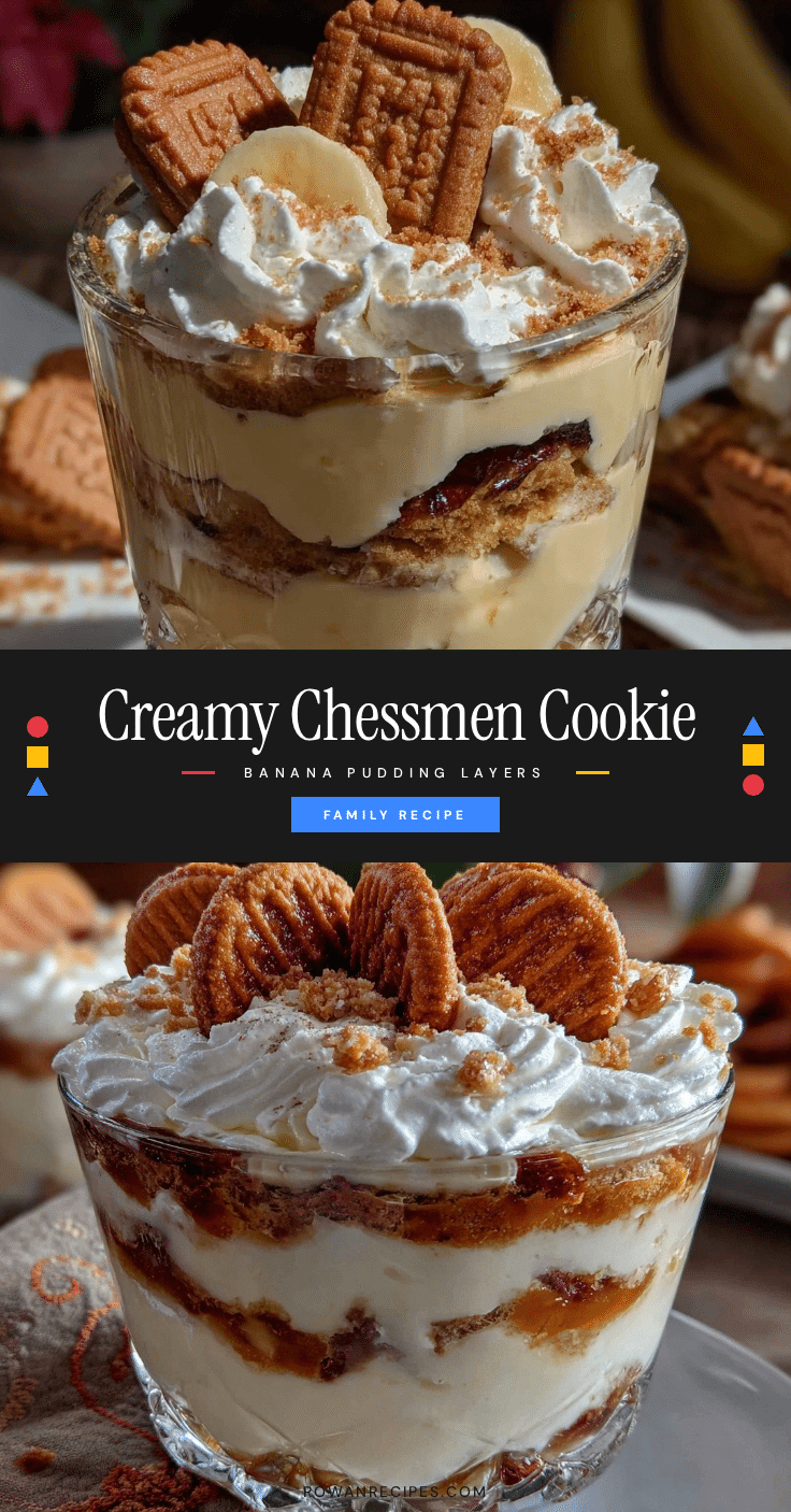 Creamy Chessmen Cookie Banana Pudding Layers recipe