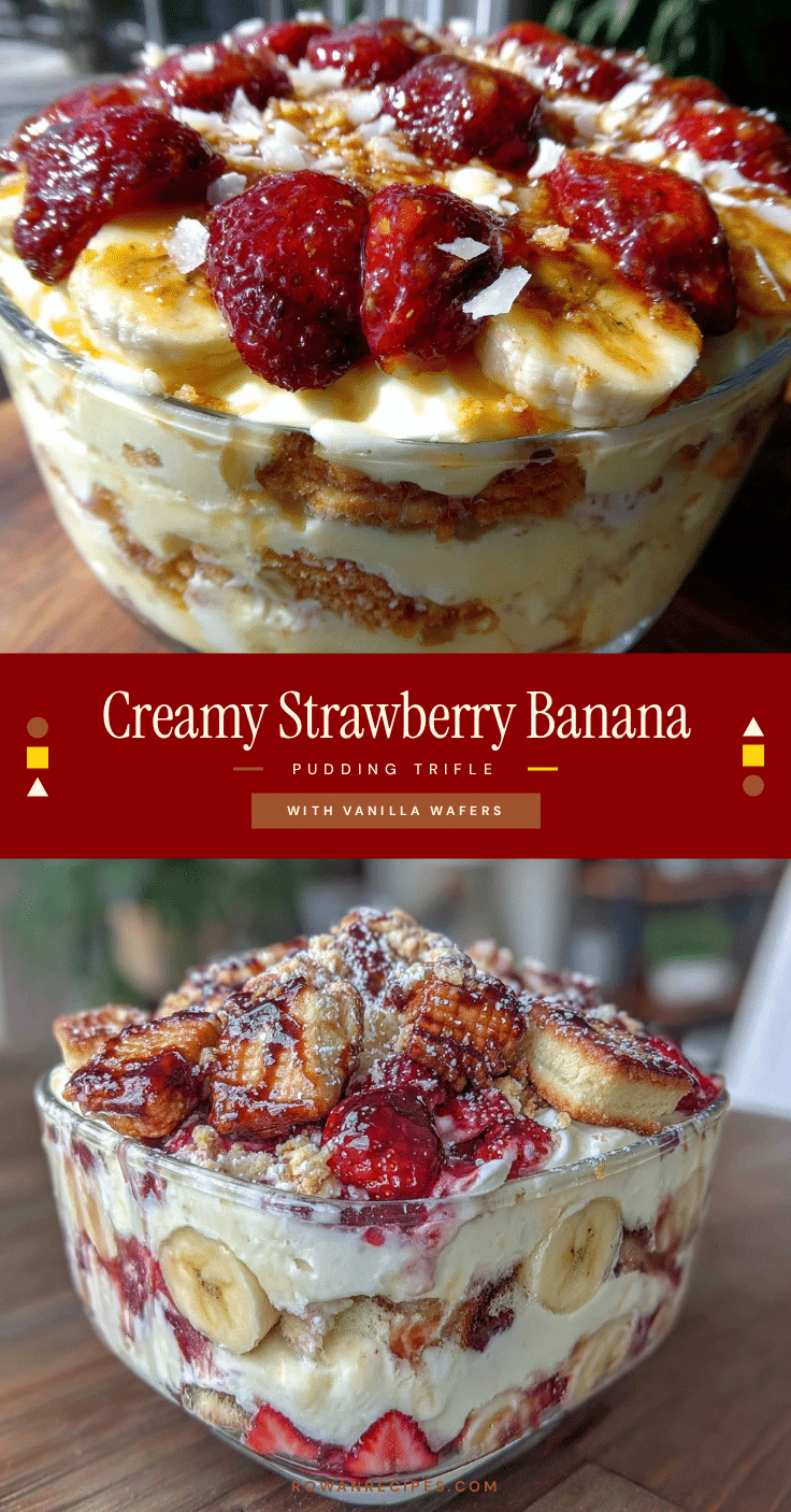 creamy strawberry banana pudding trifle recipe