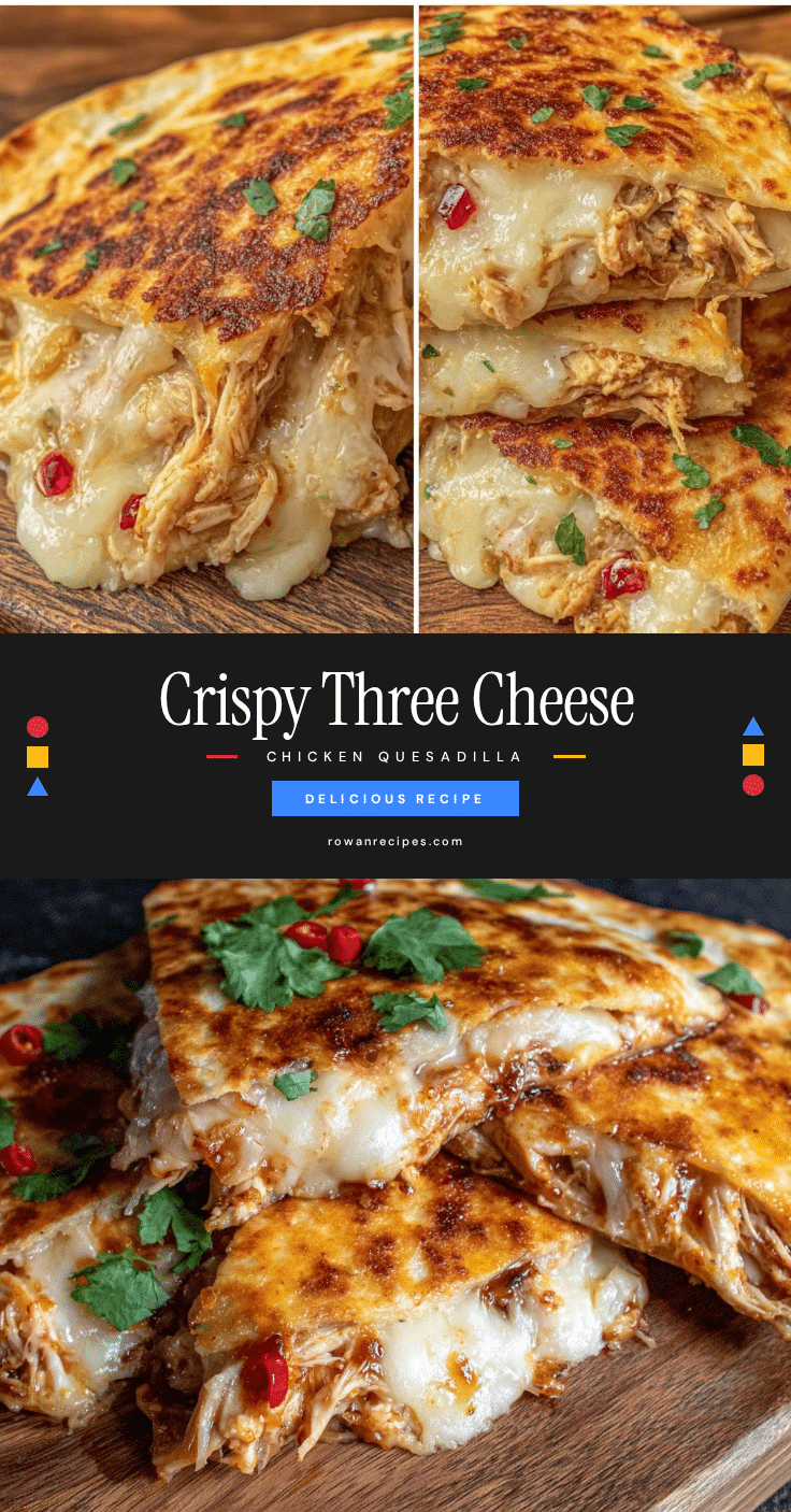 crispy three cheese chicken quesadilla recipe