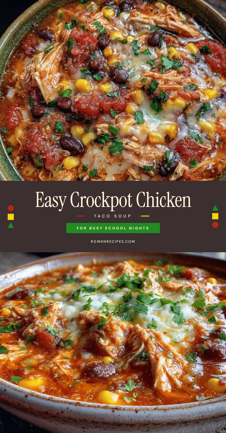 easy crockpot chicken taco soup recipe