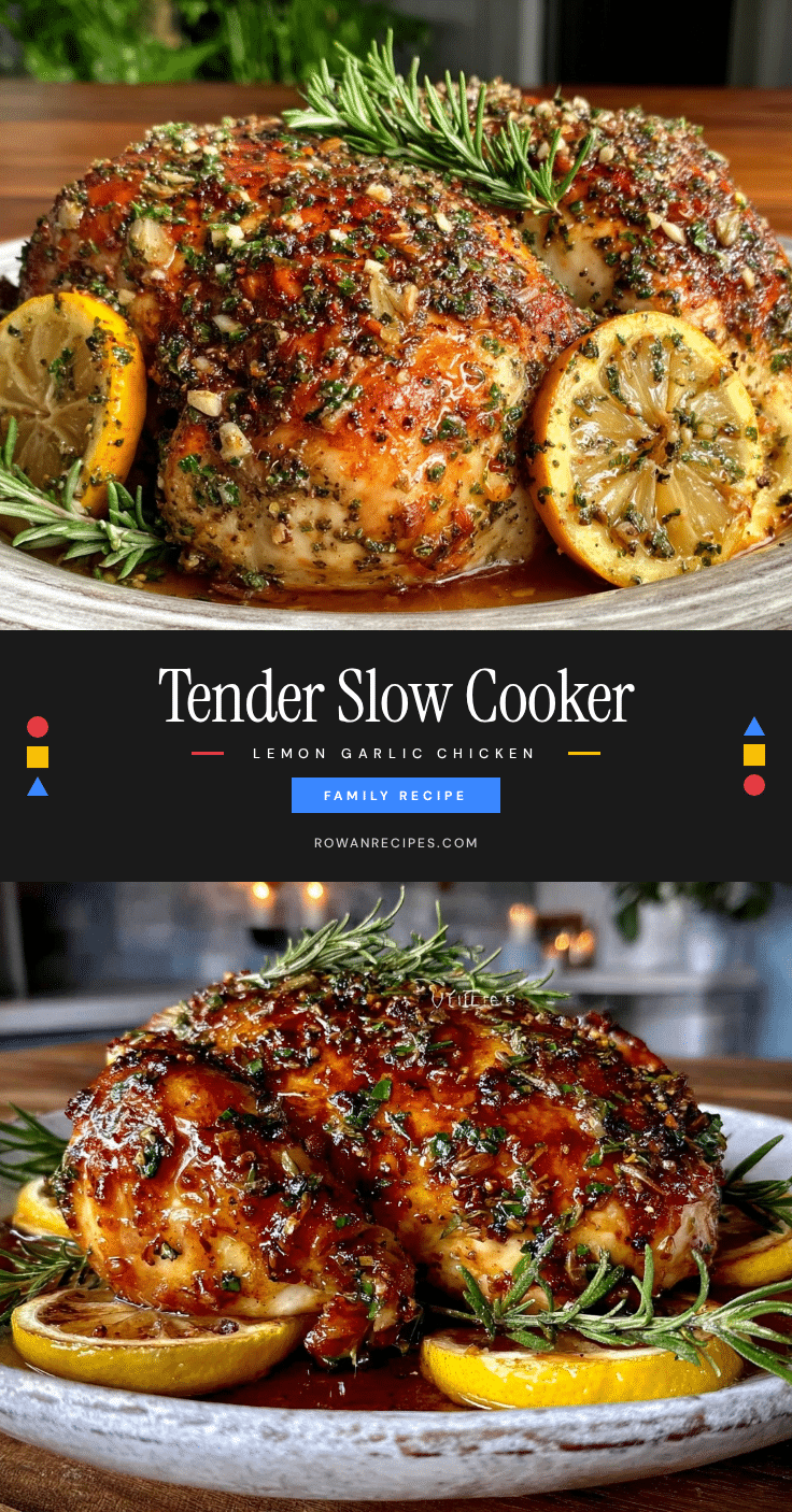 slow cooker lemon garlic whole chicken recipe