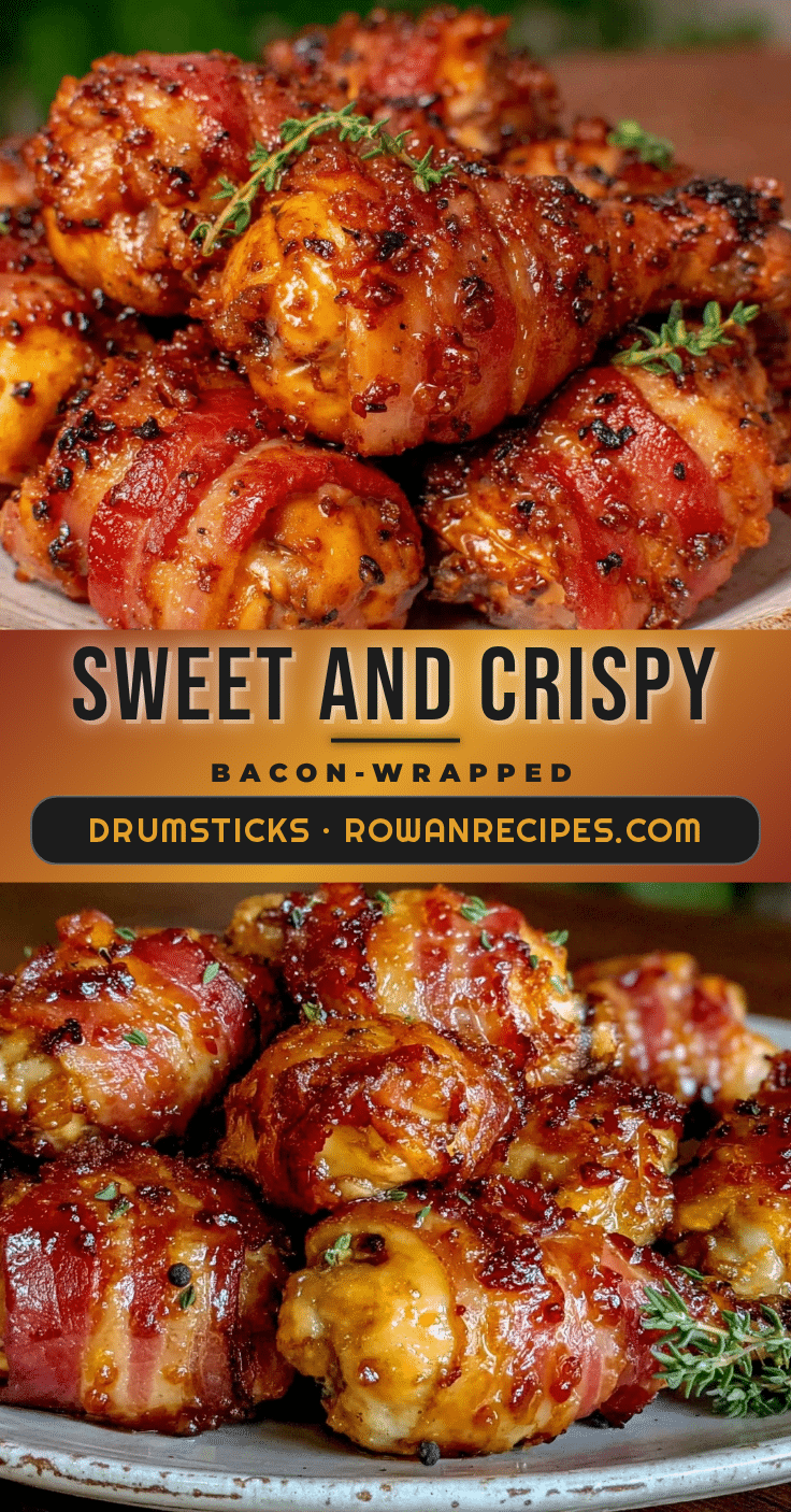 brown sugar bacon-wrapped chicken drumsticks recipe