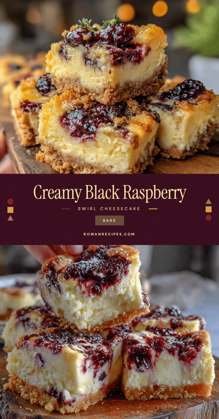 creamy black raspberry swirl cheesecake bars recipe