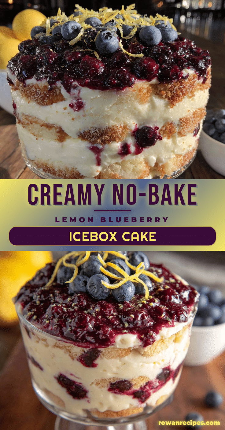 creamy lemon blueberry icebox cake recipe