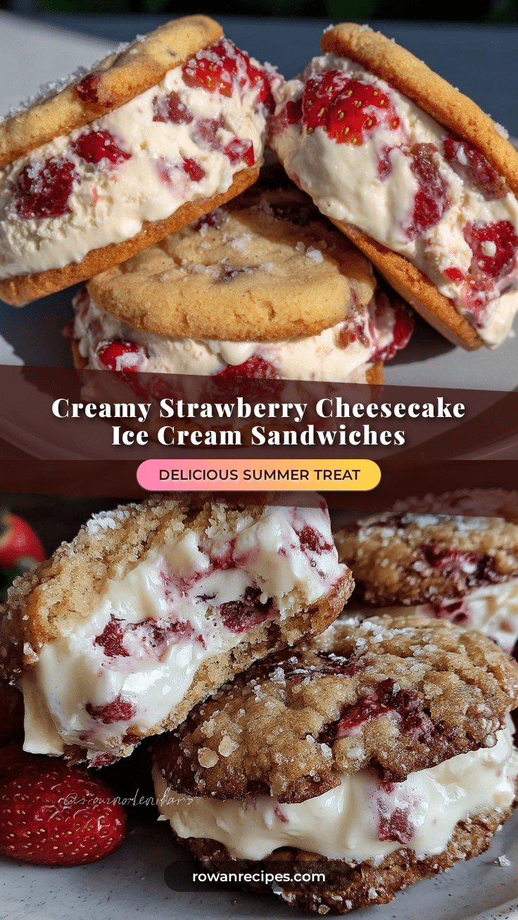 creamy strawberry cheesecake ice cream sandwiches recipe