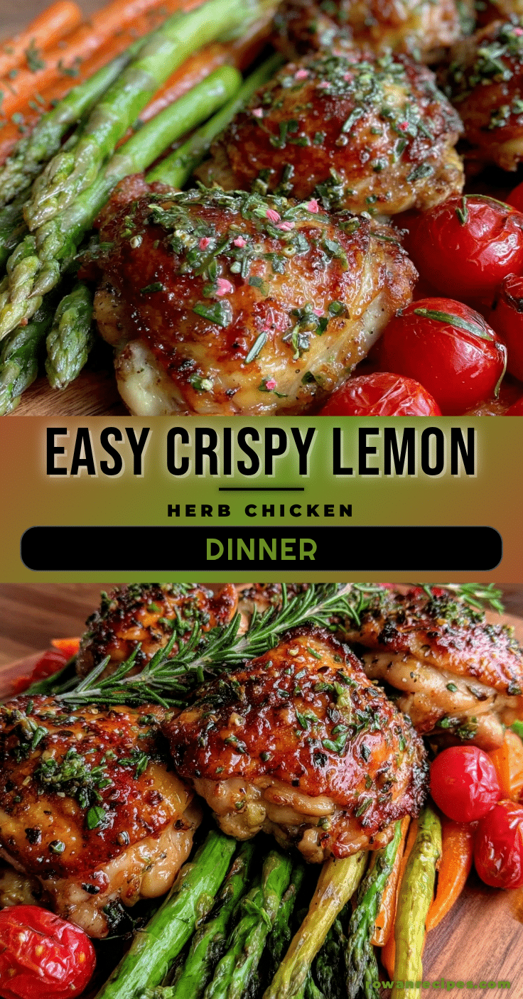 easy crispy sheet pan lemon herb chicken recipe
