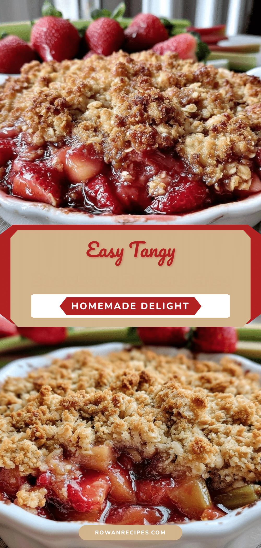 easy tangy strawberry rhubarb crisp recipe
