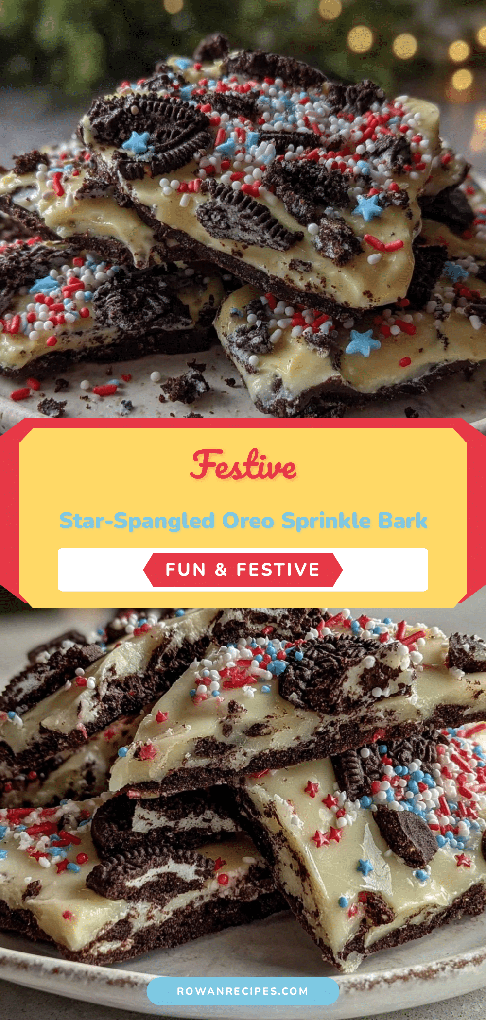 Festive Star-Spangled Oreo Bark recipe