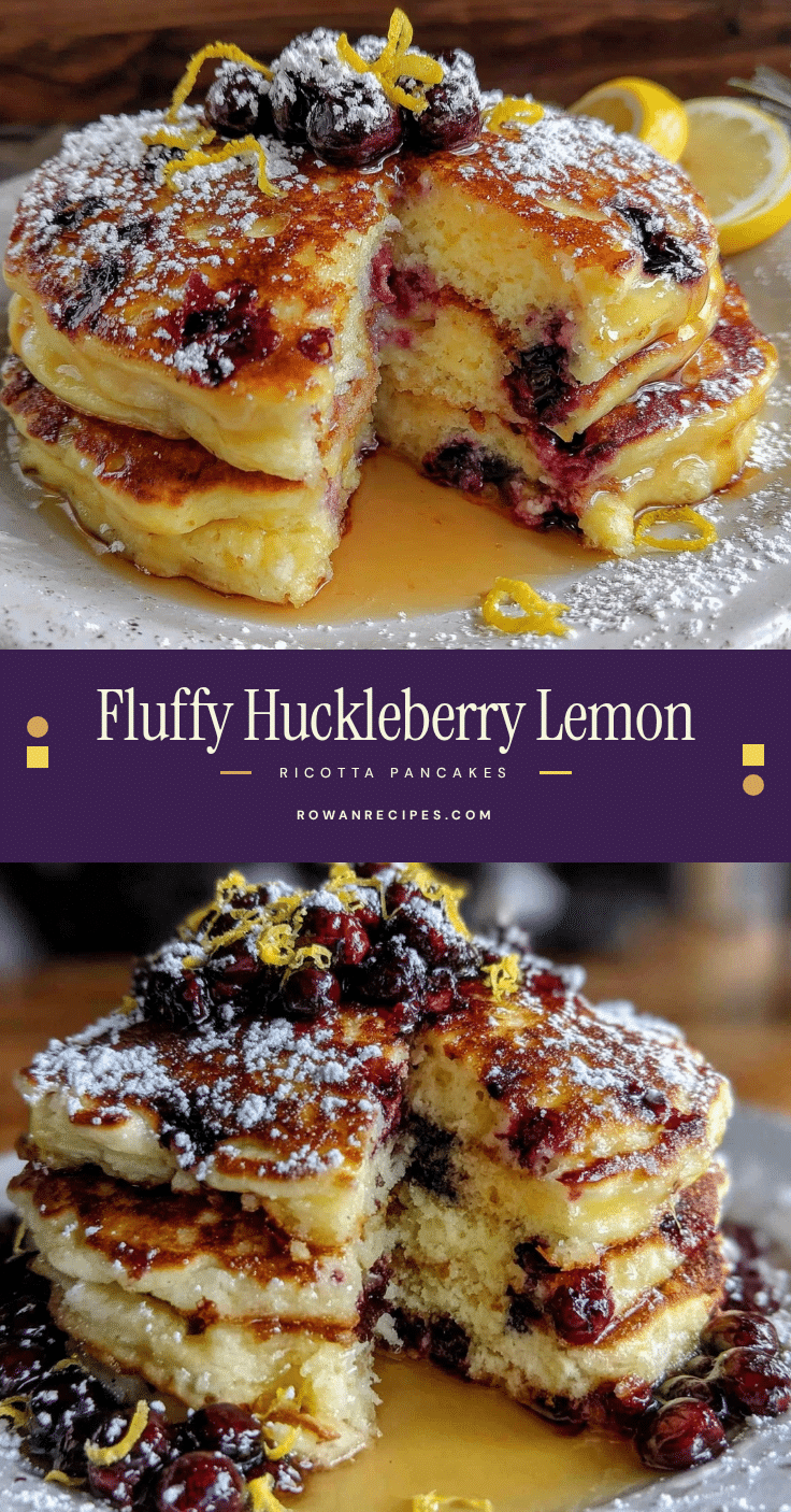 fluffy huckleberry lemon ricotta pancakes recipe