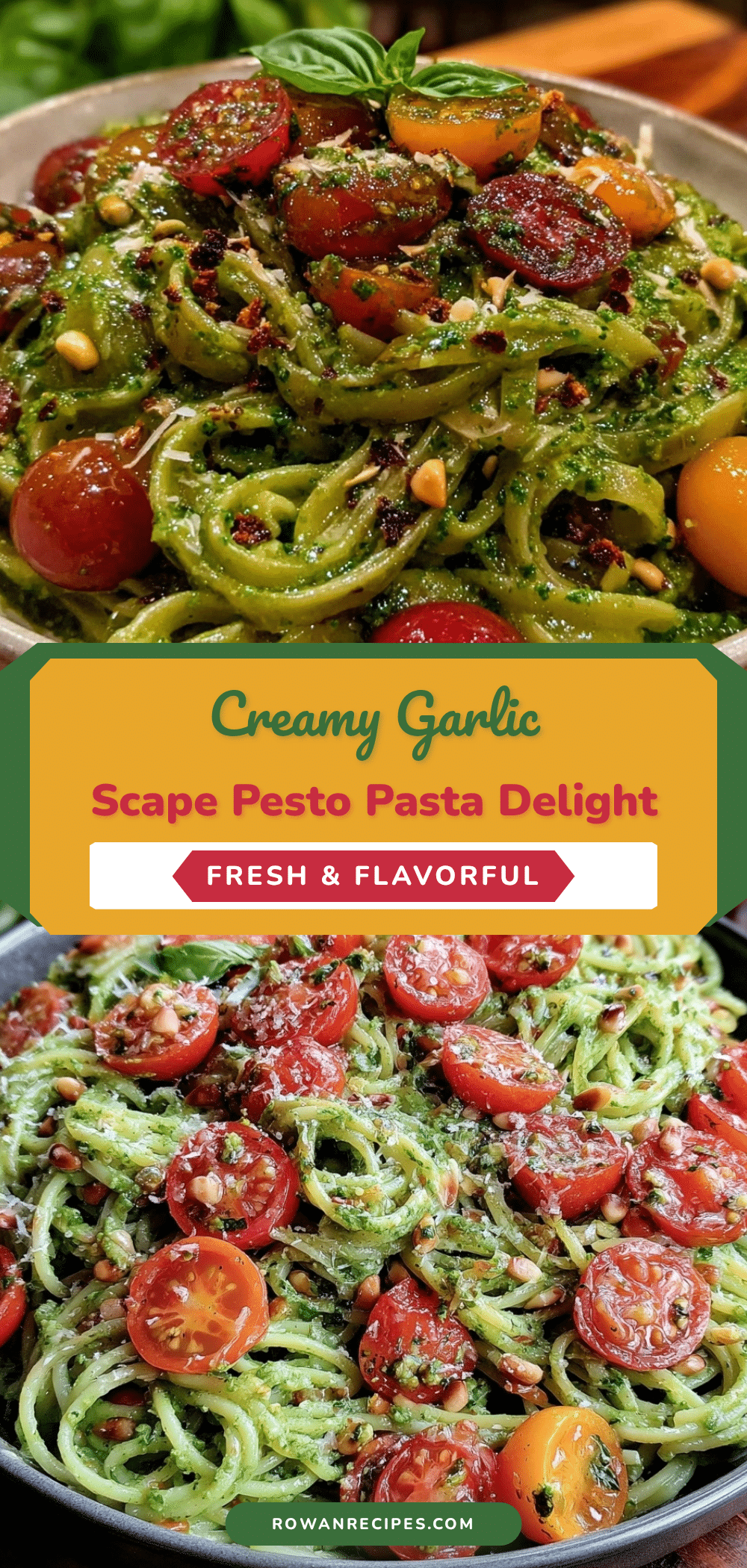 fresh garlic scape pesto pasta recipe