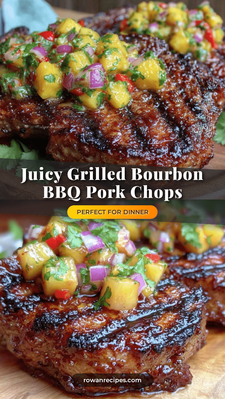 grilled bourbon BBQ pork chops recipe