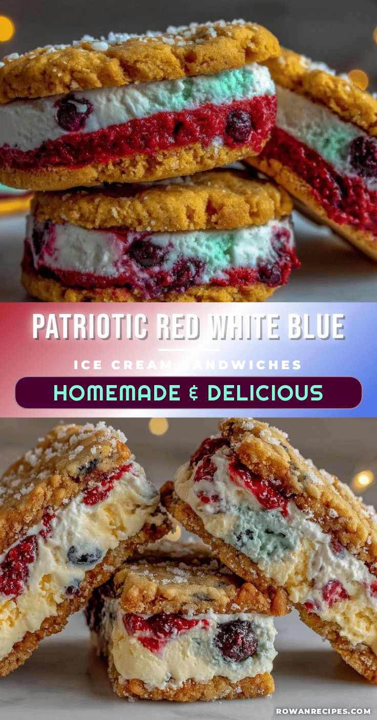 red white and blue ice cream sandwiches recipe