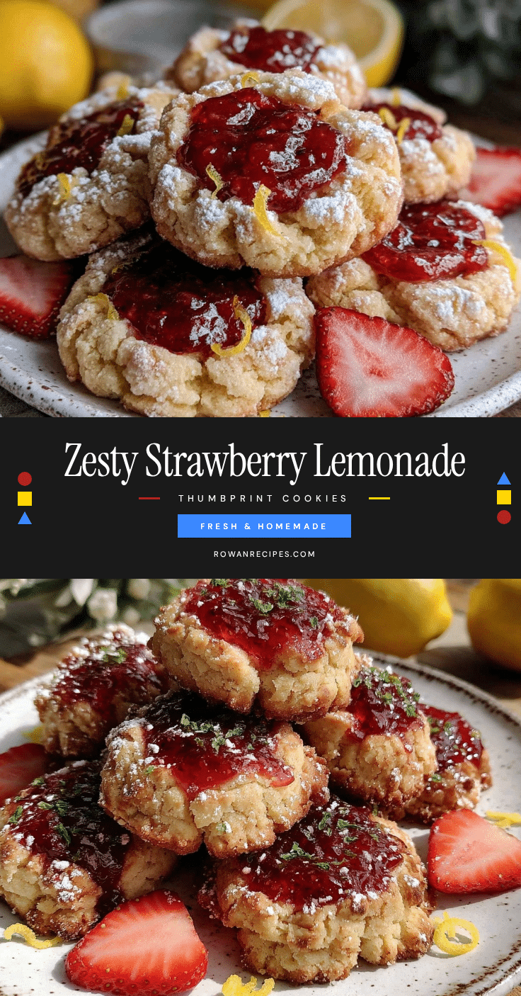 strawberry lemonade thumbprint cookies recipe
