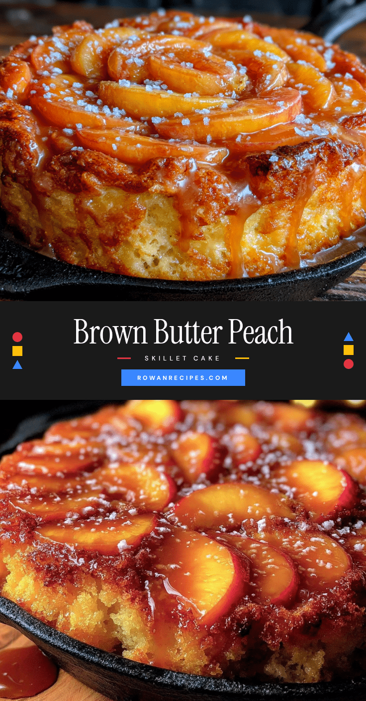 brown butter peach upside-down skillet cake recipe