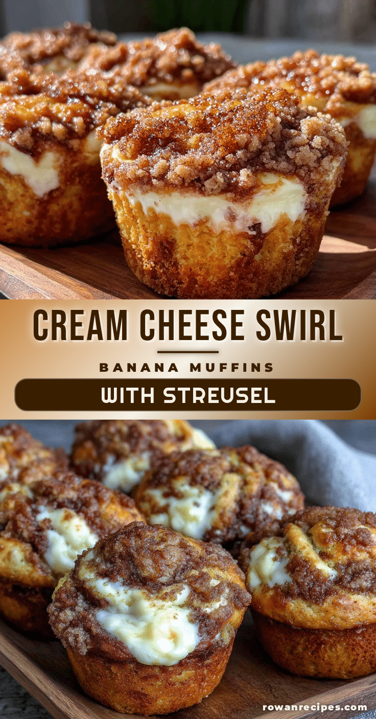 cream cheese swirl banana bread muffins recipe