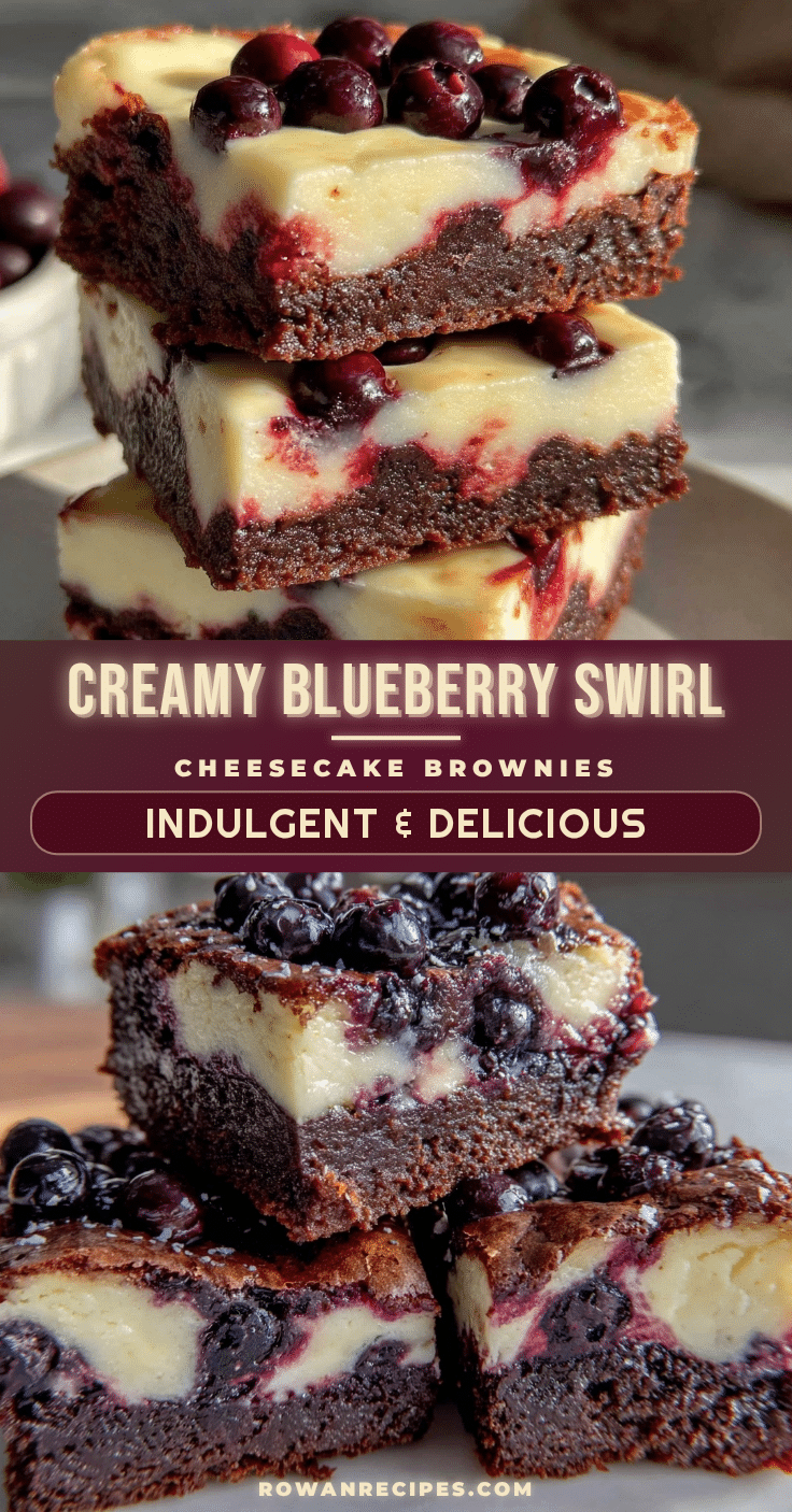 creamy blueberry cheesecake brownies recipe