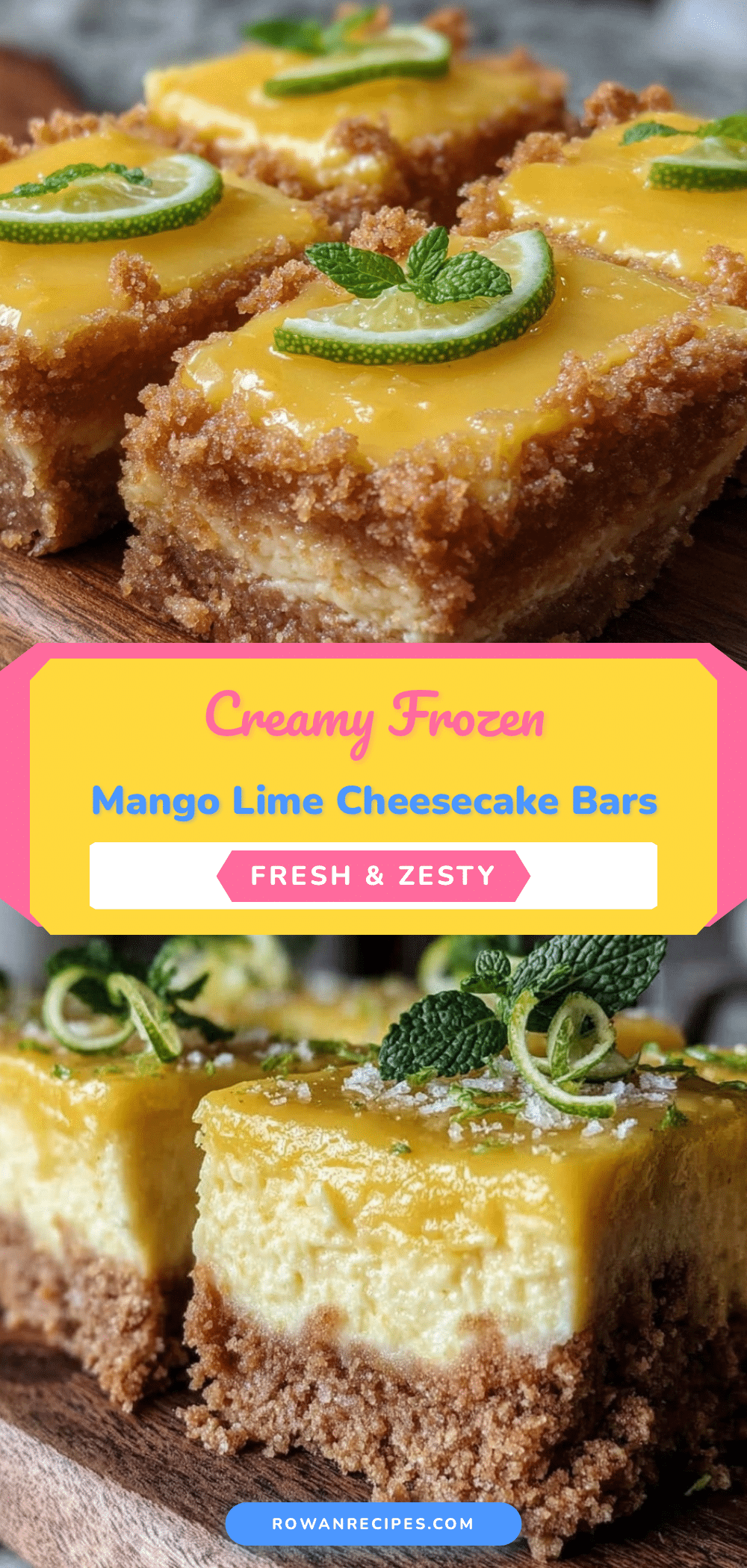 creamy frozen mango lime cheesecake bars recipe
