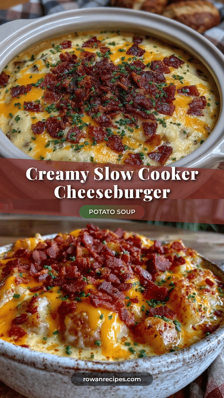 creamy slow cooker cheeseburger potato soup recipe