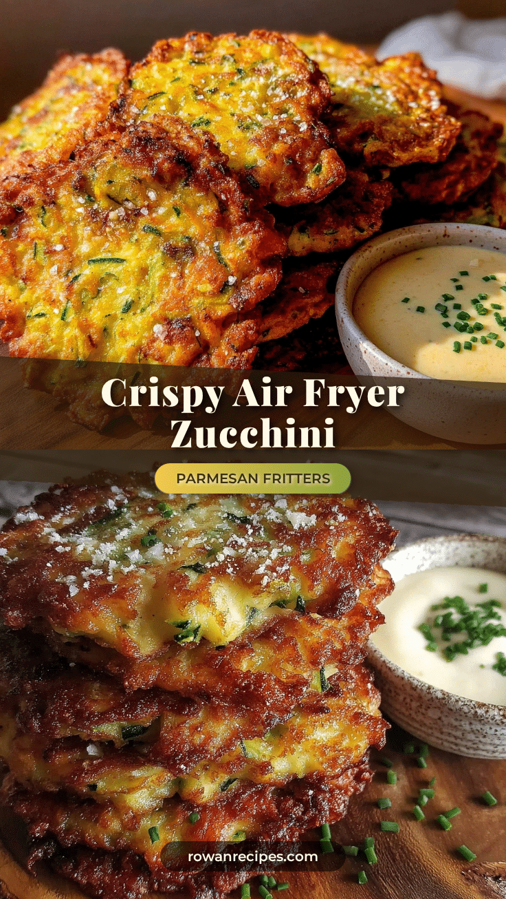 Crispy Air Fryer Zucchini Parmesan Fritters recipe