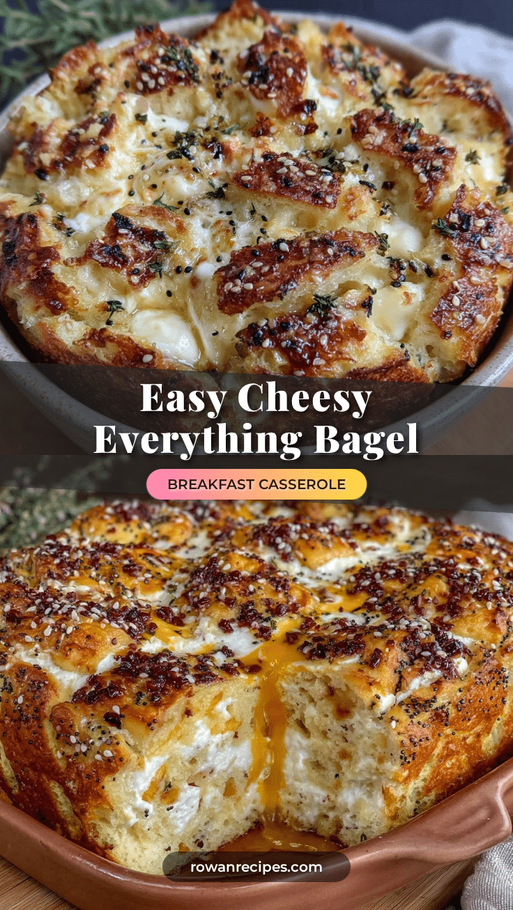 easy cheesy everything bagel breakfast casserole recipe