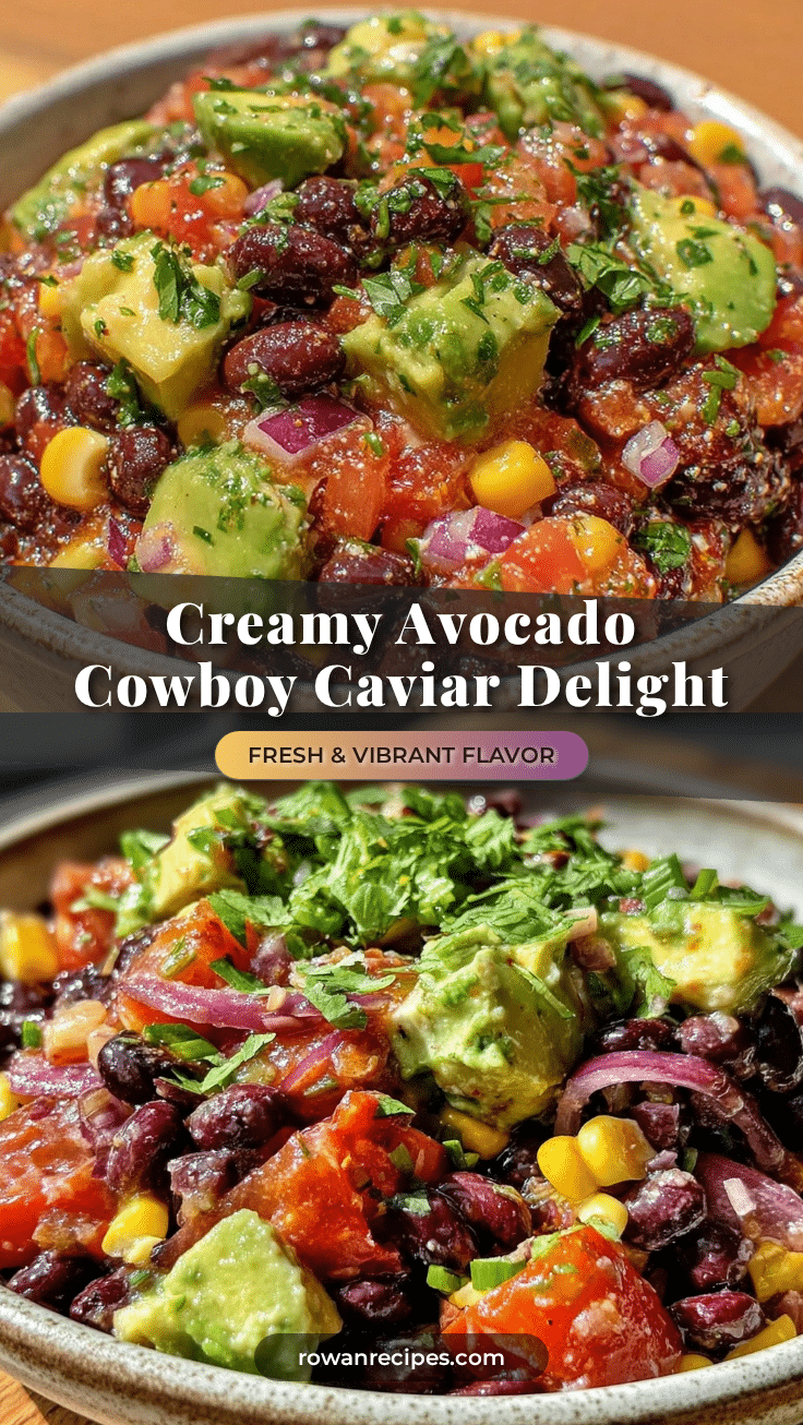 fresh cowboy caviar with creamy avocado recipe