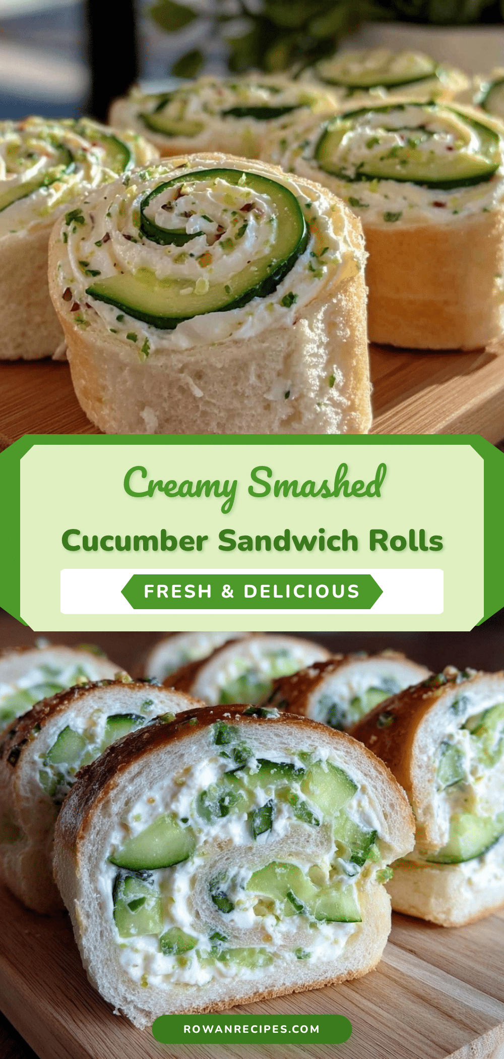 fresh smashed cucumber cream cheese sandwich rolls recipe