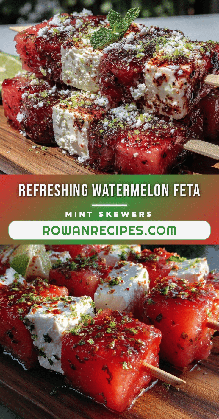 fresh watermelon feta mint skewers recipe