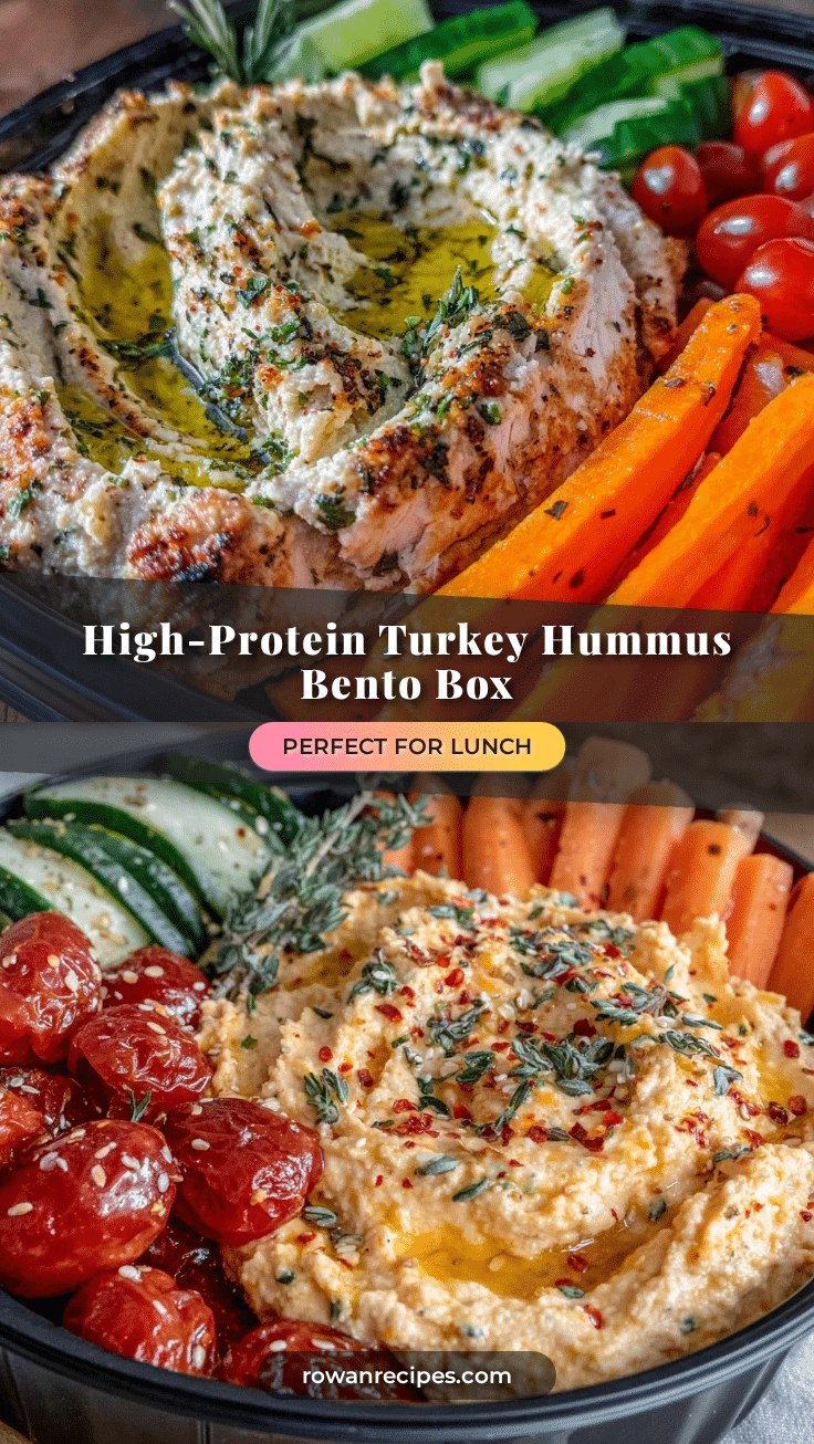 healthy high-protein turkey hummus bento box lunch recipe