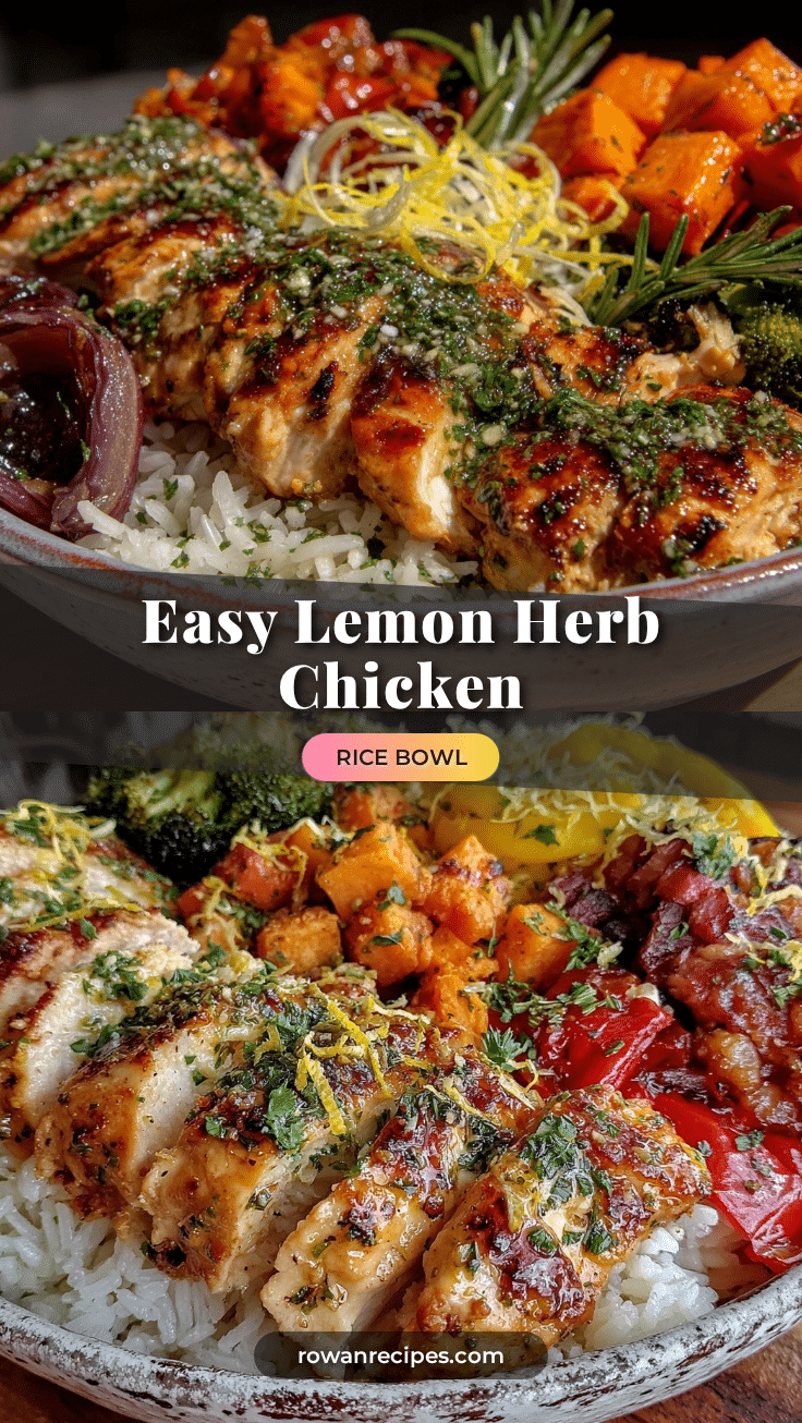 lemon herb chicken rice bowl recipe