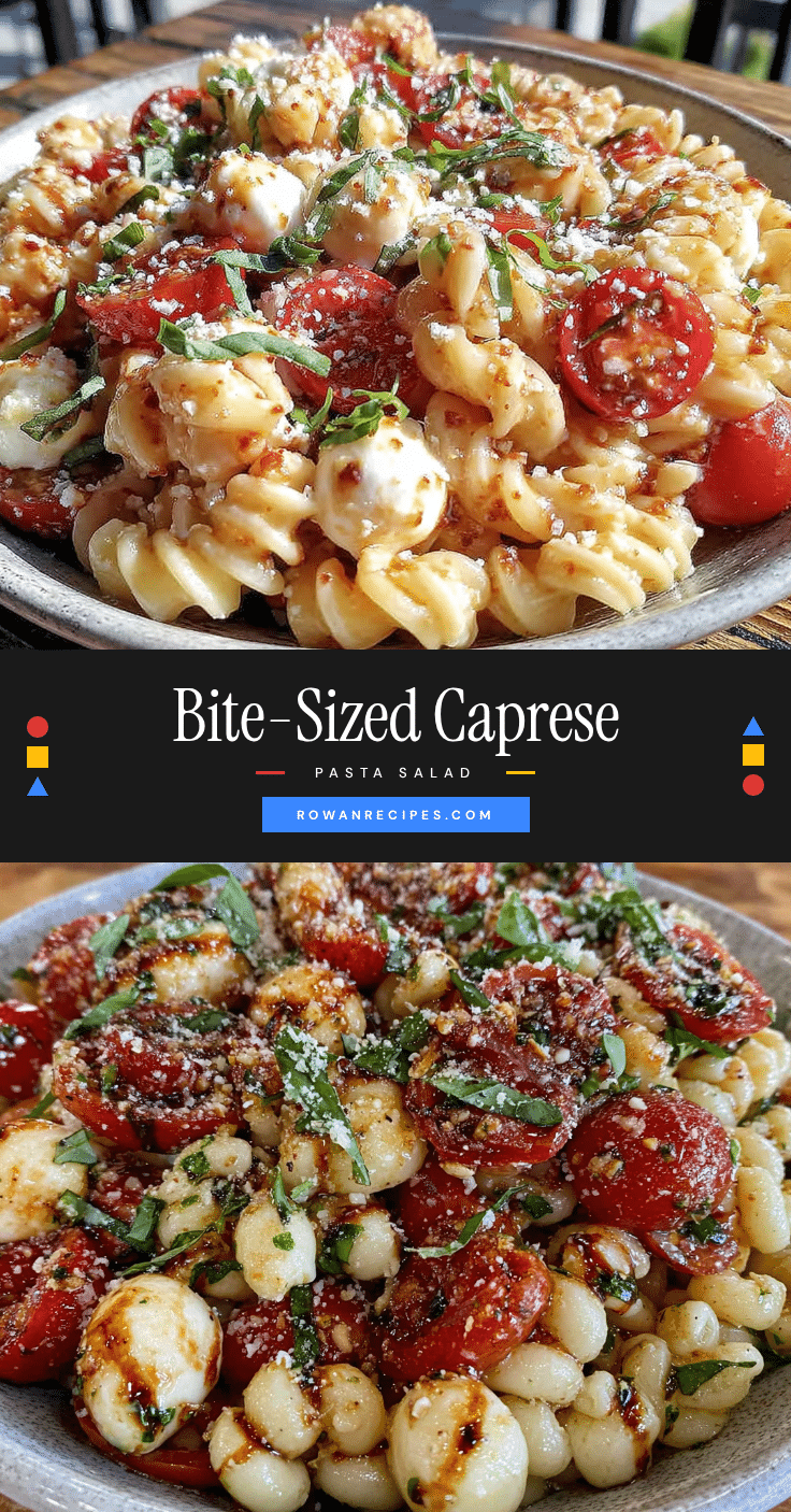 mini caprese pasta salad with mozzarella pearls recipe