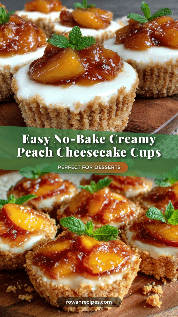 no bake peach cheesecake cups recipe