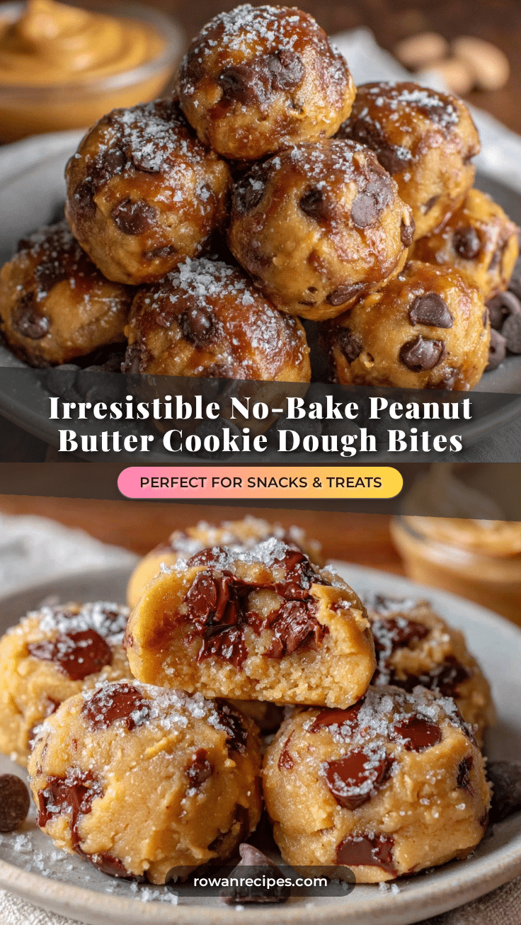 no-bake peanut butter chocolate chip cookie dough bites recipe