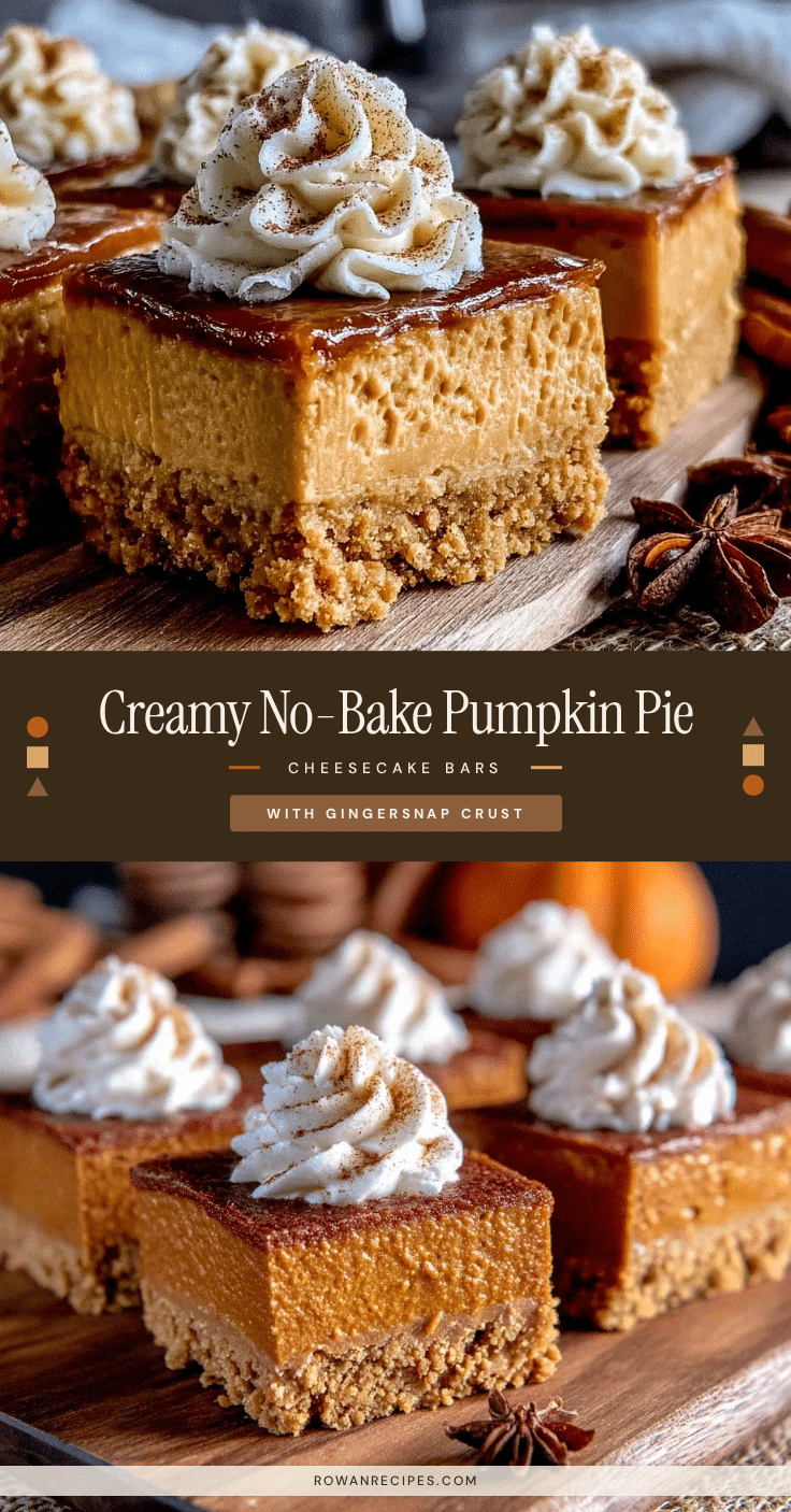 no-bake pumpkin pie cheesecake bars recipe