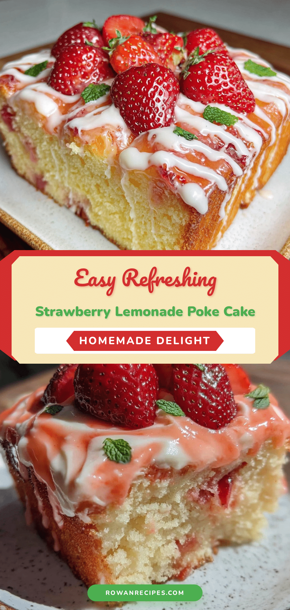 strawberry lemonade poke cake recipe