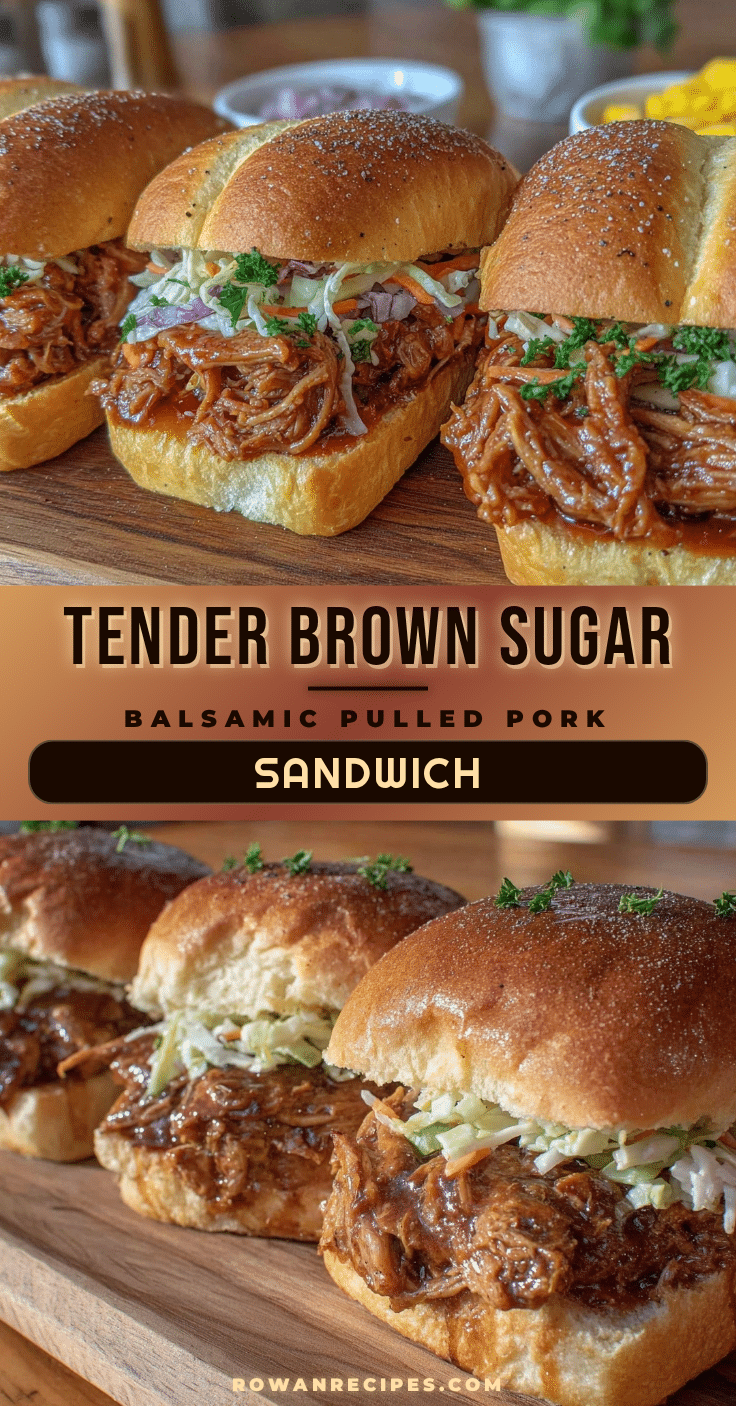 Tender Crockpot Brown Sugar Balsamic Pulled Pork Sandwiches recipe