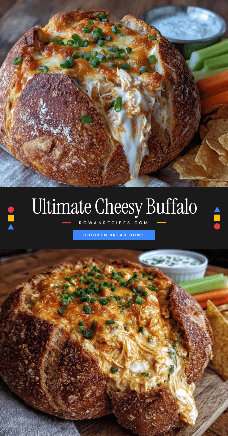 buffalo chicken dip stuffed bread bowl recipe