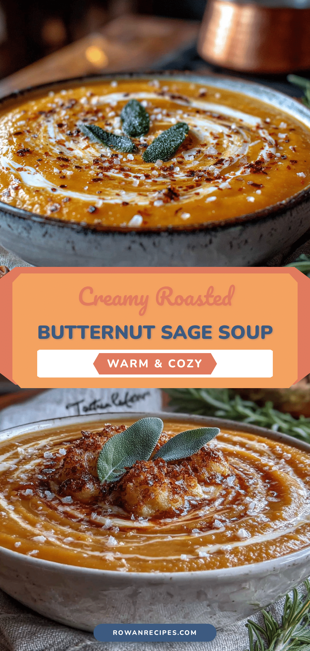 creamy butternut squash soup with crispy sage recipe